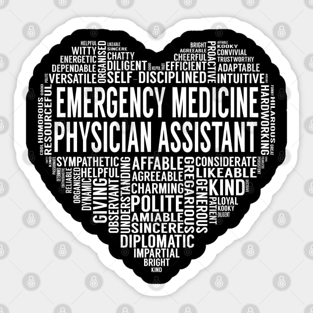 Emergency Medicine Physician Assistant Heart Sticker by LotusTee